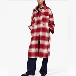 Long Red Plaid Jacket